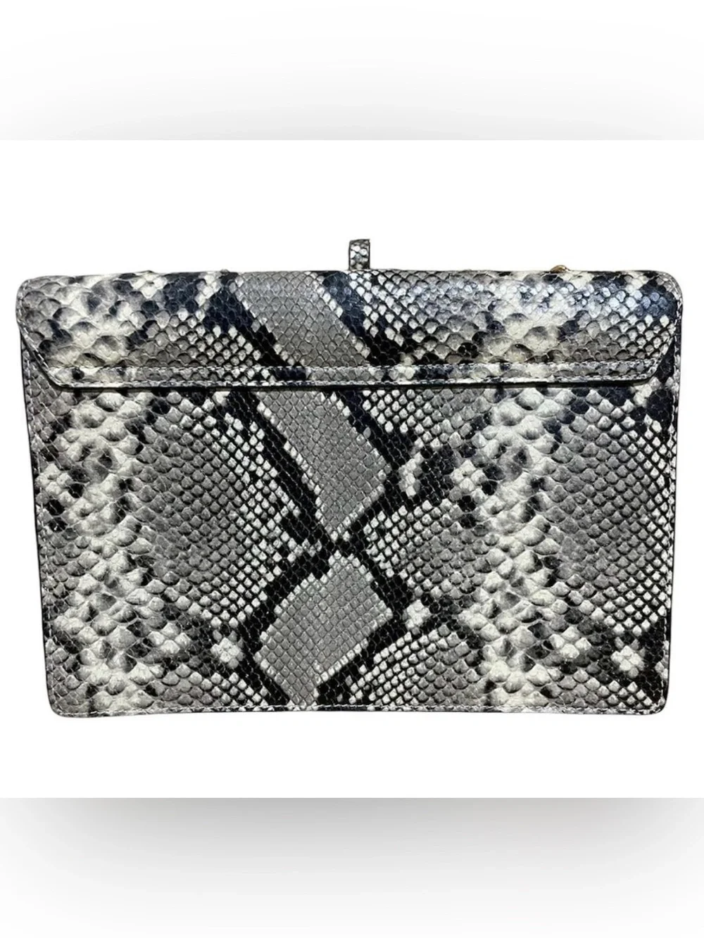 Tory Burch Gemini Link Python Leather Printed Crossbody Shoulder Chain Bag Purse